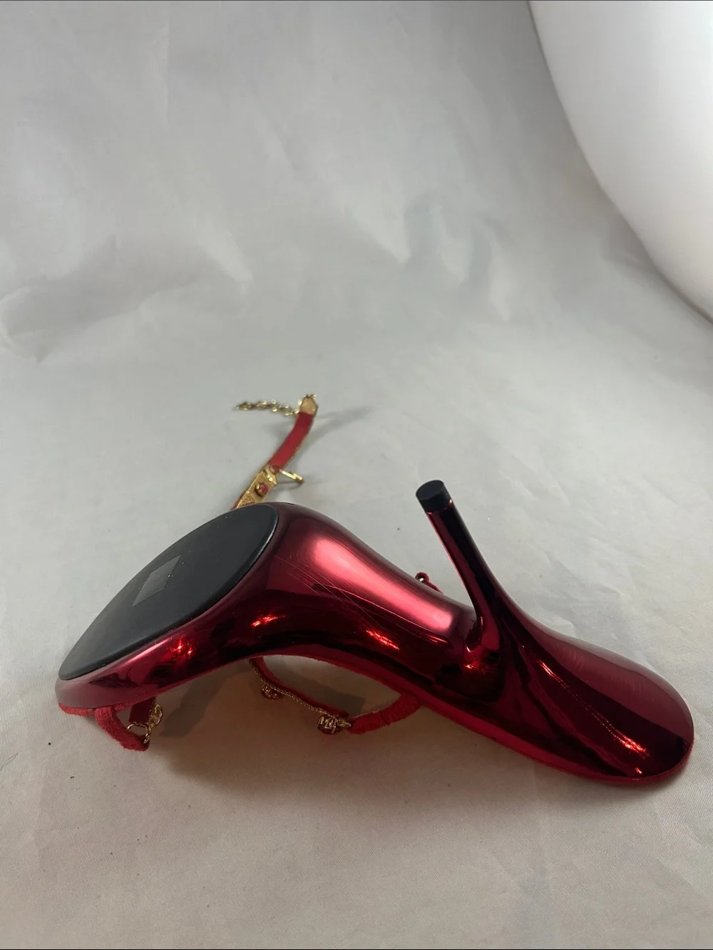 Red Jeweled T-Strap Slingback Heels - Picture 13 of 15